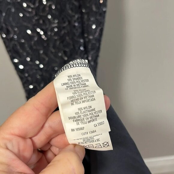 MARINA Black and Silver Maxi Dress - Picture 5 of 5